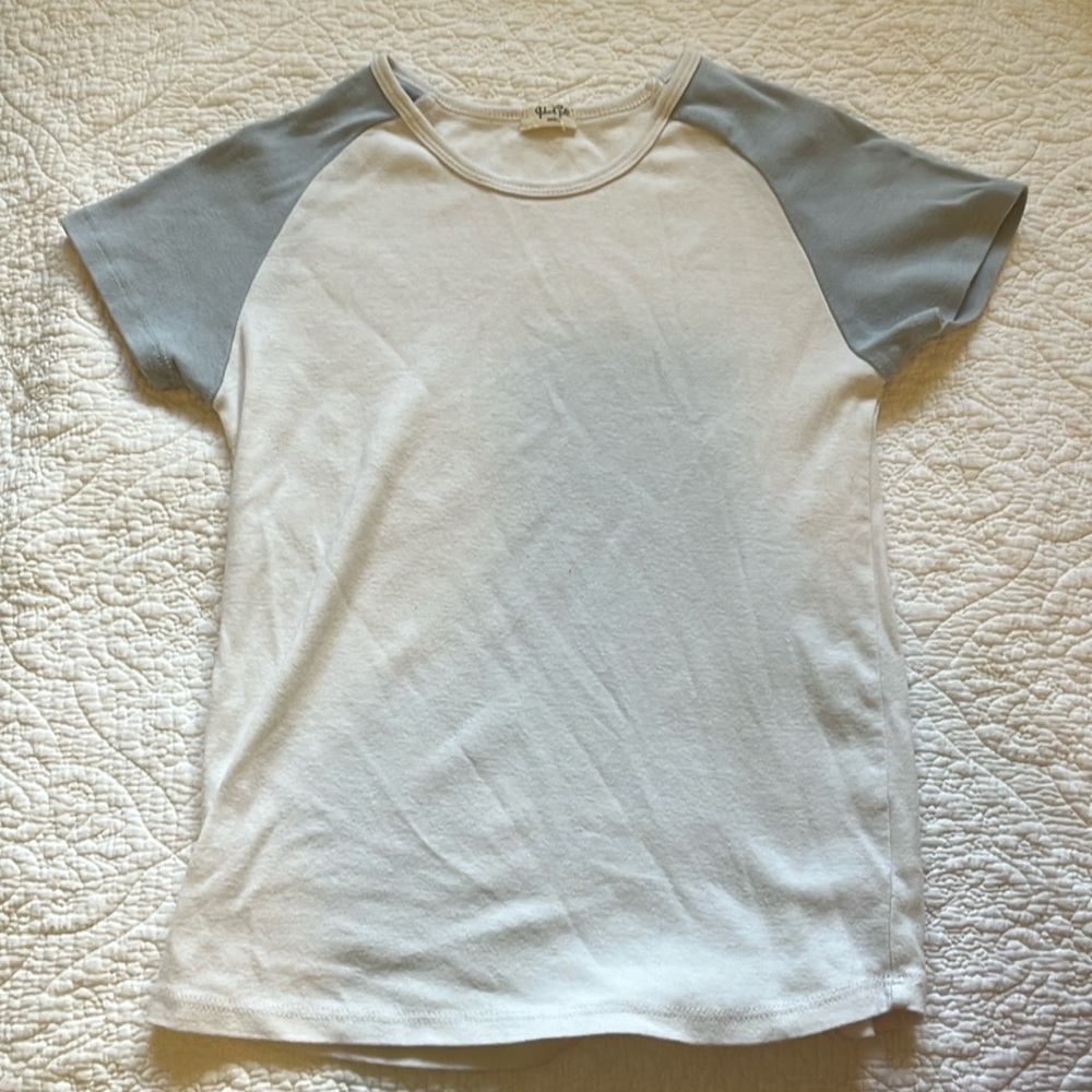 Brandy Melville John Galt Blue & White Baseball Tee, One Size